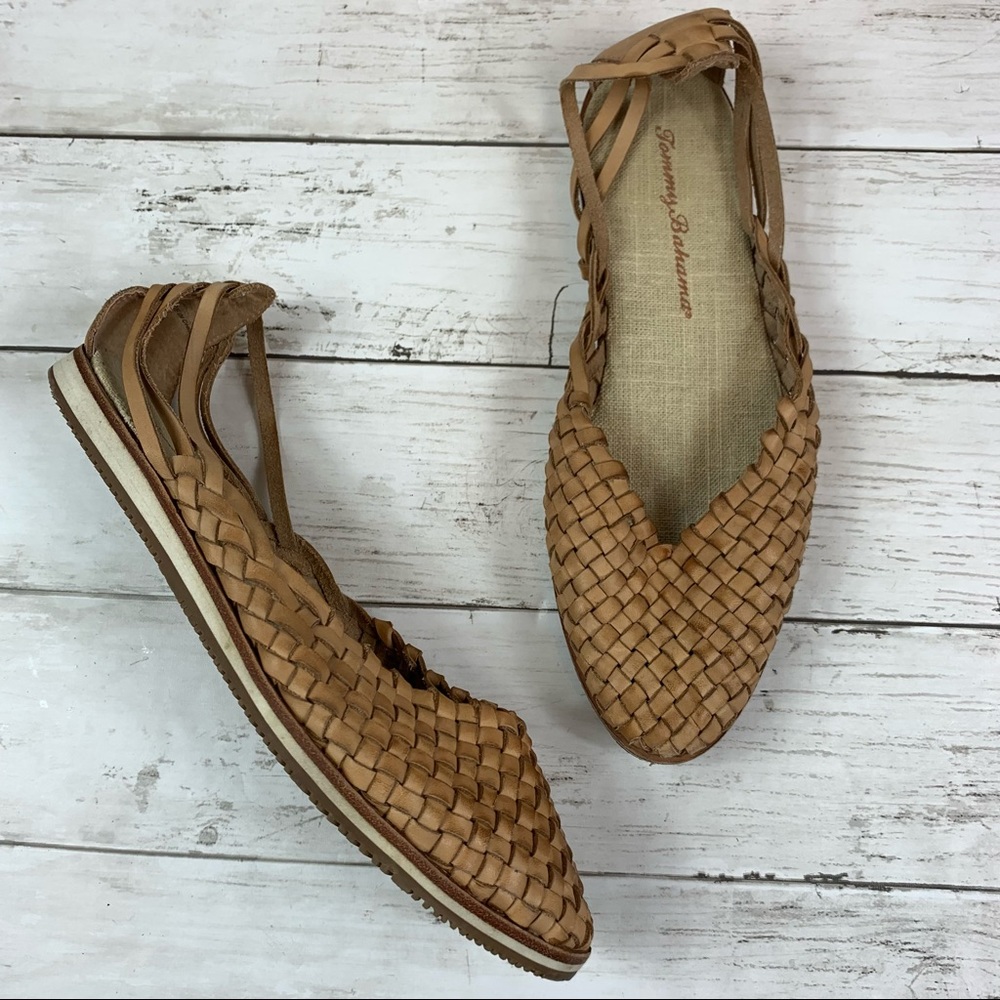Tommy Bahama Tan Frina Huarache slip On Flats